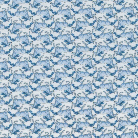 [テクスタ] ホース柄-サックス #8469 生地拡大